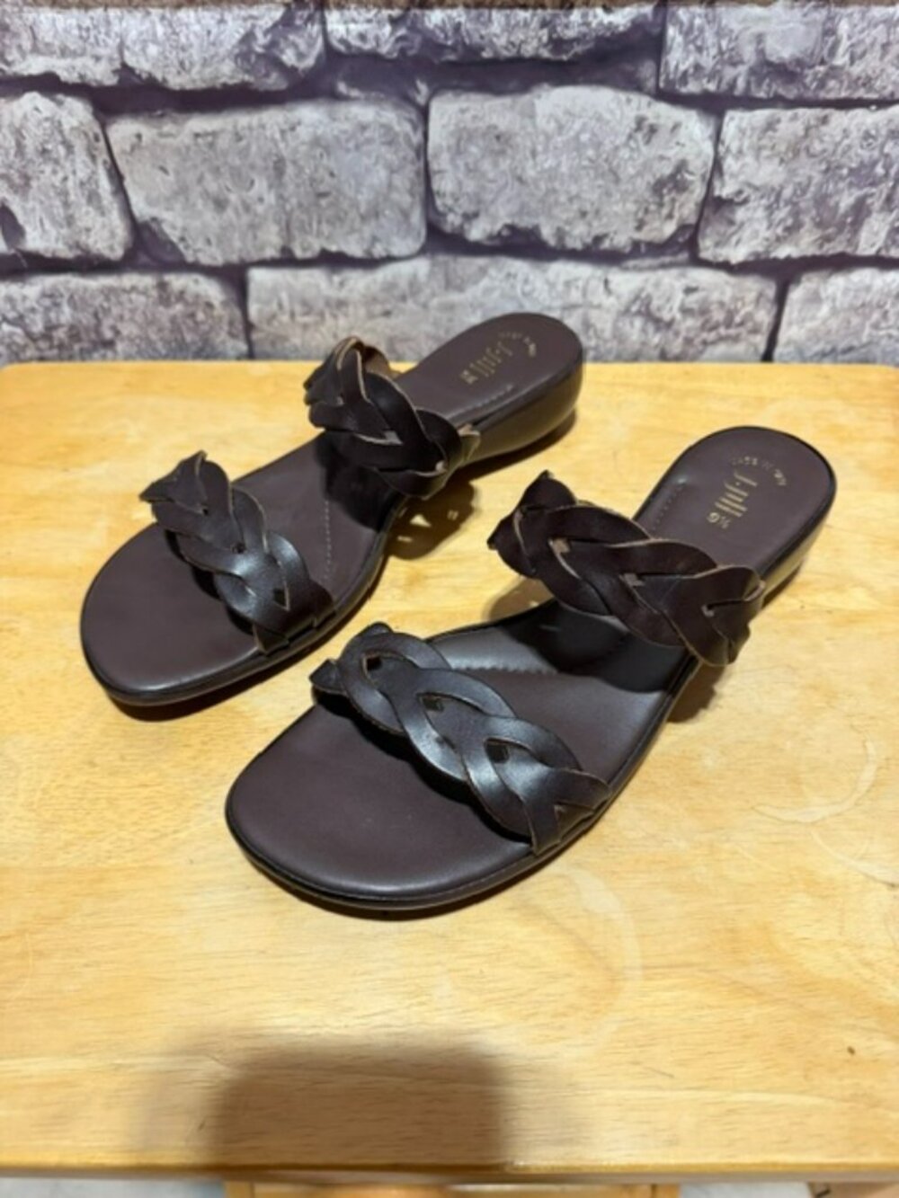 J. Jill Brown Braided Strap Sandals Size 9.5